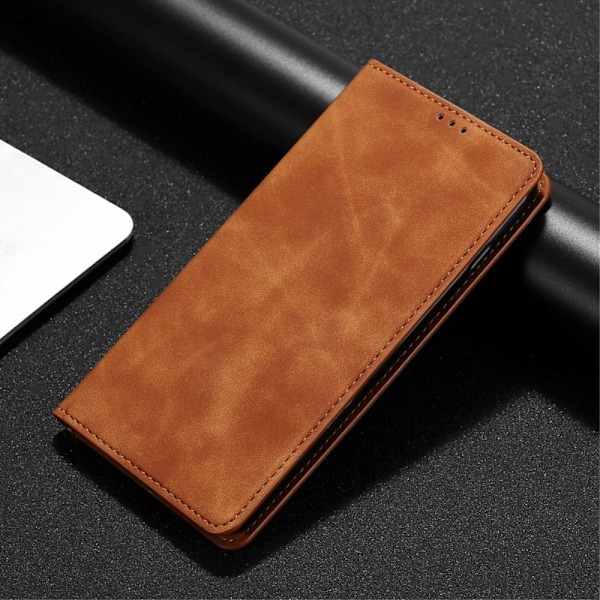 OnePlus Nord N100 - Silkeslent Flip Fodral - Brun Brown Brun