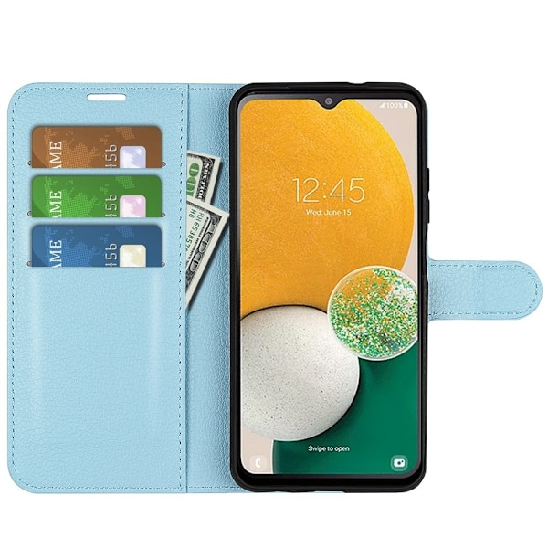 Samsung Galaxy A14 4G/5G Fodral Litchi Läder Ljus Blå