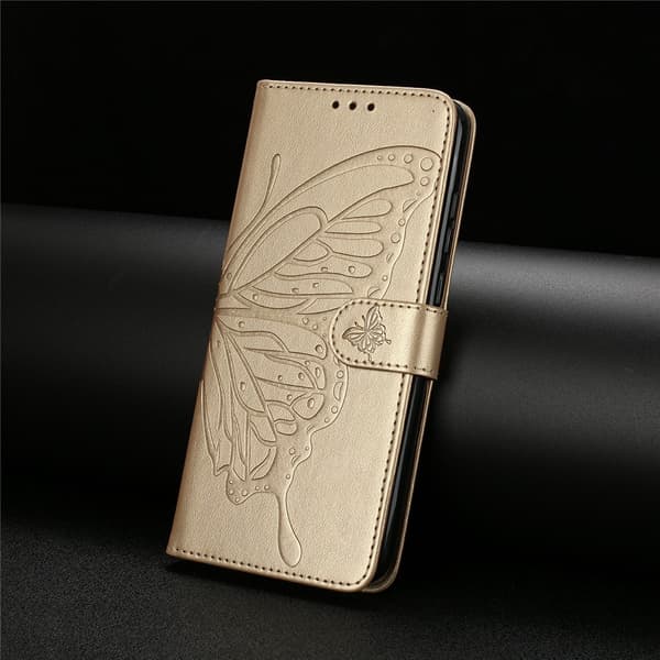 iPhone 18 Pro/17 Pro Fodral Med Fjäril Tryck Guld