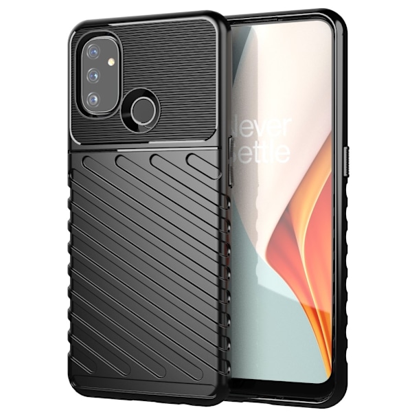 OnePlus Nord N100 - Twill Textur Skal - Svart Black Svart