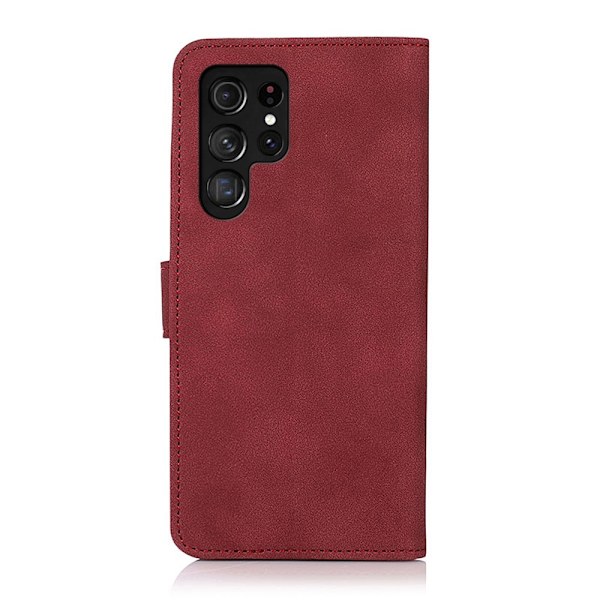 KHAZNEH Samsung Galaxy S22 Ultra Fodral Retro Läder Röd