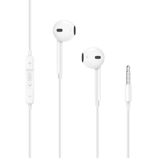 Tech-Protect In-Ear Hörlurar 3.5 mm AUX UltraBoost Vit