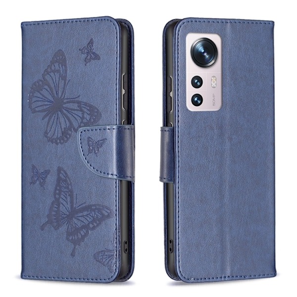 Xiaomi 12 Fodral Tryck Butterfly Blå