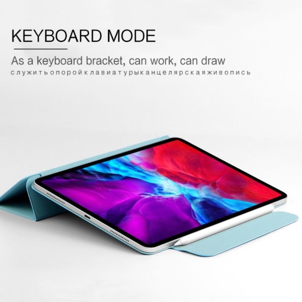 iPad Pro 12.9 (2018/2020/2021) - Solid Tri-Fold Fodral - Ljus Bl Ljusblå