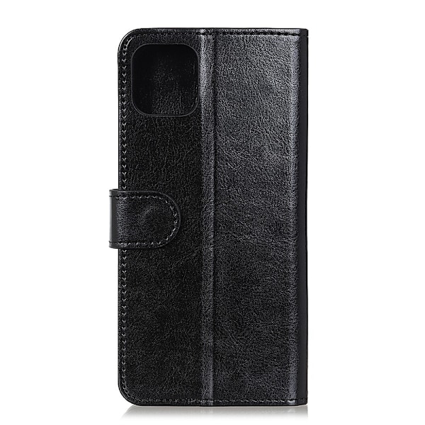 iPhone 12 Pro Max - Crazy Horse Läder Fodral - Svart Black Svart