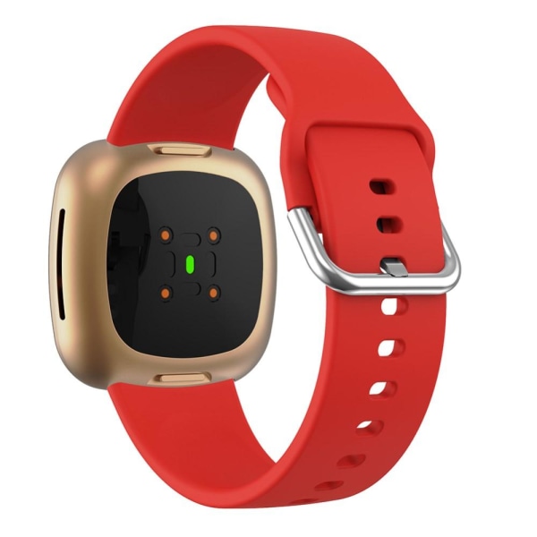 Silikon Armband Versa 3/Fitbit Sense - Röd Red Röd