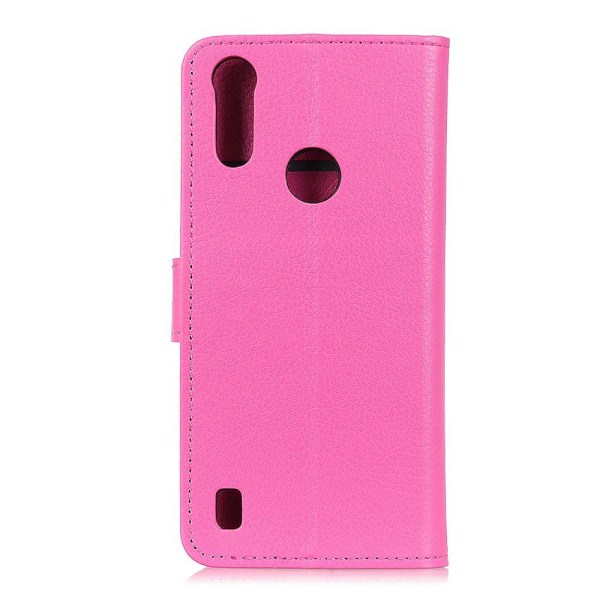 Motorola Moto E6s (2020) - Litchi Plånboksfodral - Rosa Pink Rosa