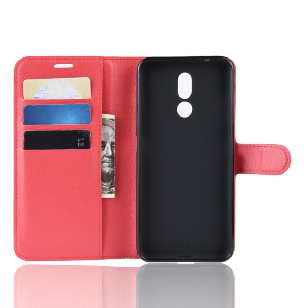Nokia 3.2 - Litchi Plånboksfodral - Röd Red Röd