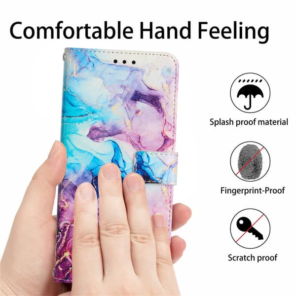 Samsung Galaxy S26 Fodral Läder Marmor Rosa / Lila