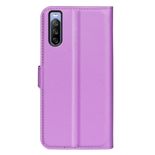 Sony Xperia 10 IV Fodral Litchi Läder Lila