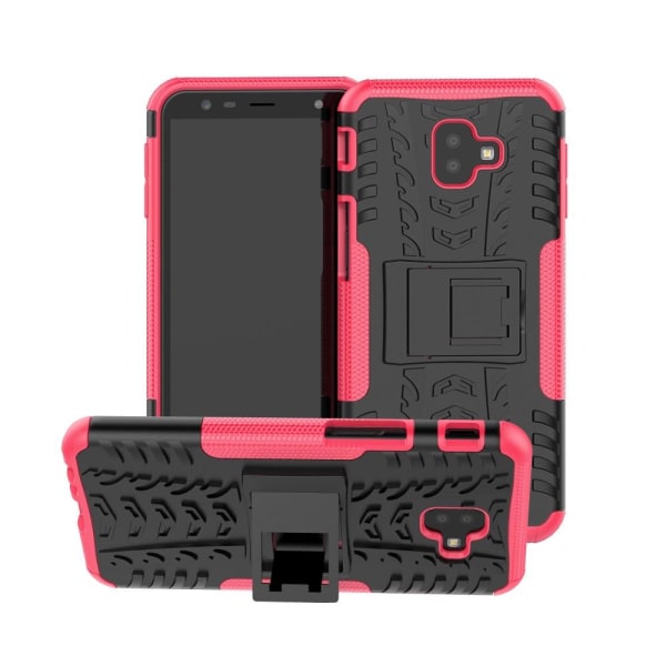 Samsung Galaxy J6 Plus - Stöttåliga skalet med stöd - Rosa Pink Rosa