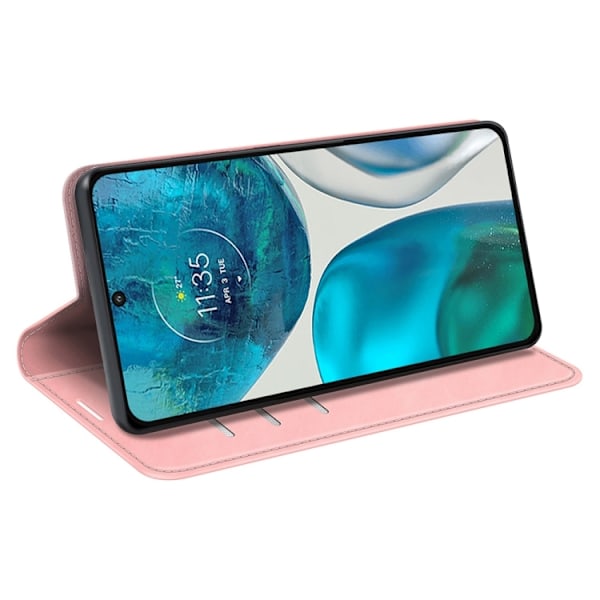 Motorola Moto G52/G82 Fodral Flip Retro Läder Rosa
