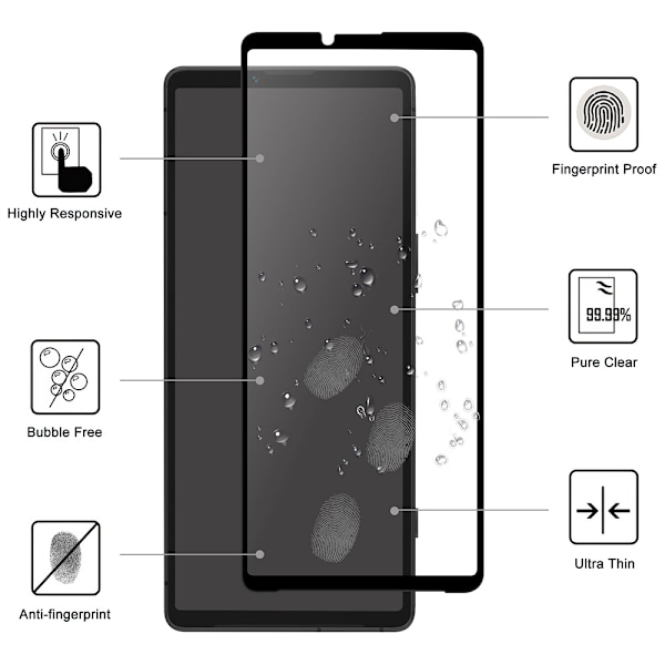 Sony Xperia 10 VI Heltäckande Skärmskydd Transparent