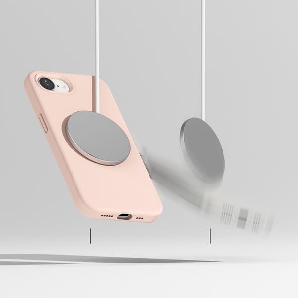 Ringke iPhone 17e / 16e Skal MagSafe Silikon Pink Sand