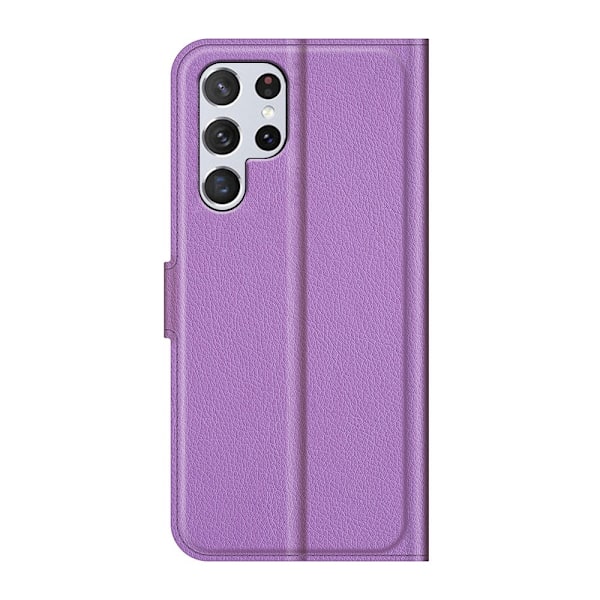 Samsung Galaxy S22 Ultra Fodral Litchi Läder Lila