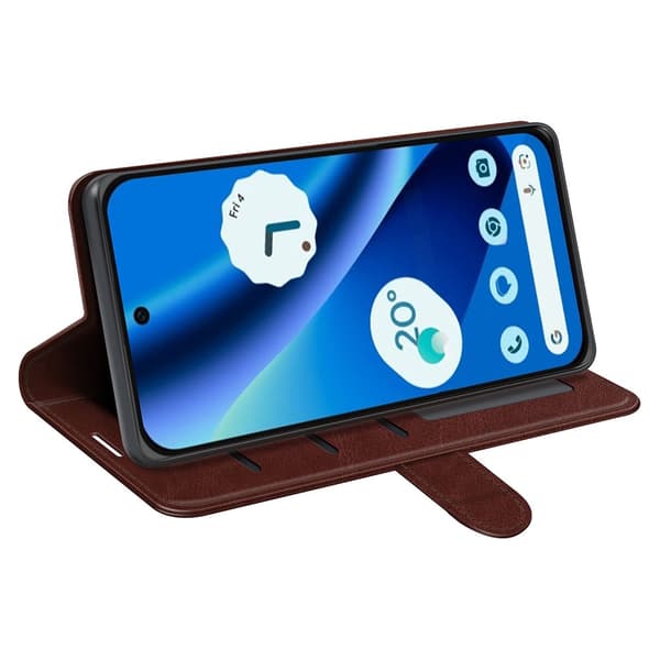 Google Pixel 10a Fodral Crazy Horse Läder Brun