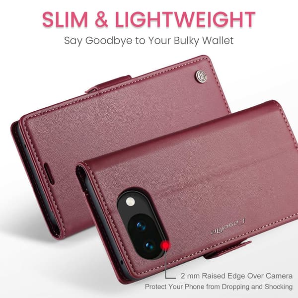 CASEME Google Pixel 10a Fodral RFID Läder Röd