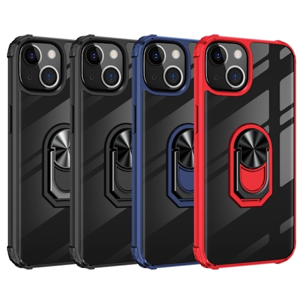 iPhone 14 Skal Shockproof Hybrid Ring Blå