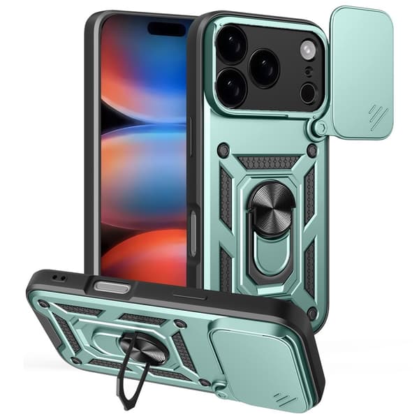 iPhone 17 Pro Skal CamShield Ring Hybrid Grön