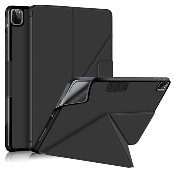 iPad Air 2025-2020 / Pro 11 Fodral Läder Origami Svart Svart