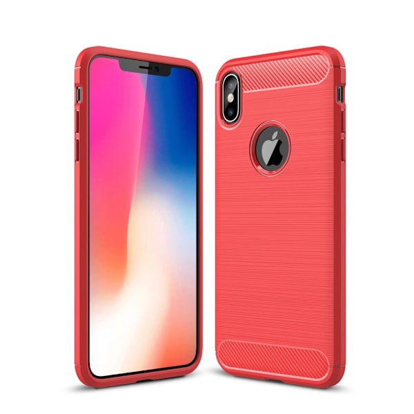 iPhone X/Xs - Brushed TPU Skal - Röd