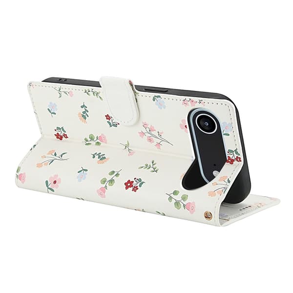 iPhone Air Fodral Rhombus Läder Blommor Vit