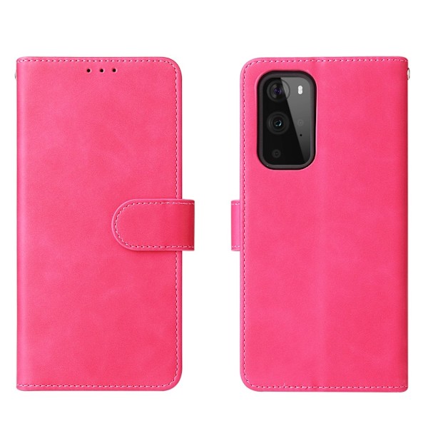 OnePlus 9 - Silkeslent Läder Fodral - Rosa Pink Rosa
