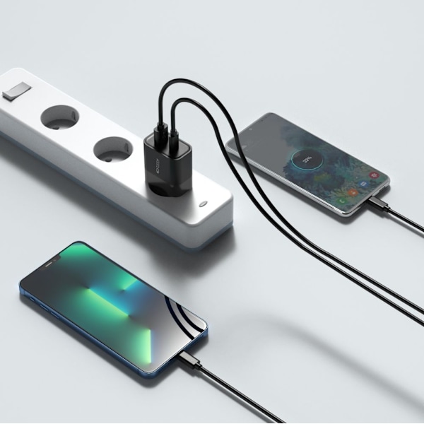 Tech-Protect 30W PD/QC USB-C / USB-A Väggladdare Svart