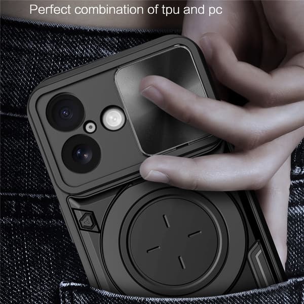 iPhone 17 Skal CamShield Kickstand Hybrid Svart