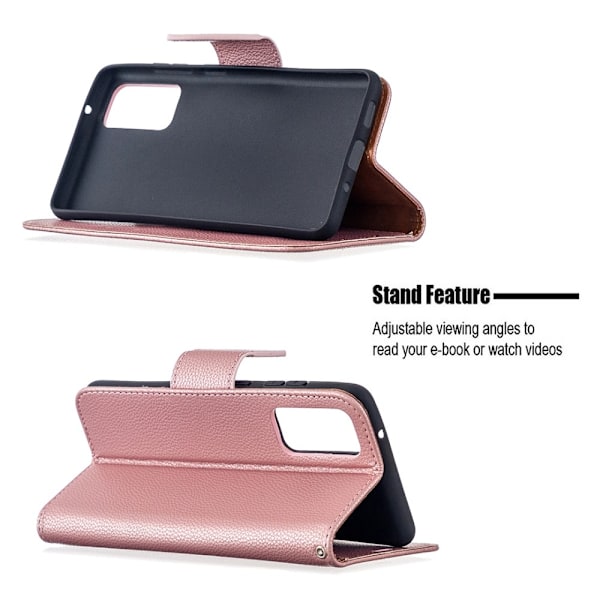 Samsung Galaxy S20 FE - Litchi Fodral - Roséguld Roséguld Roséguld