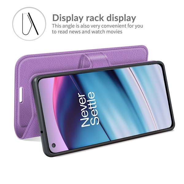 OnePlus Nord CE 5G - Litchi Läder Fodral - Lila