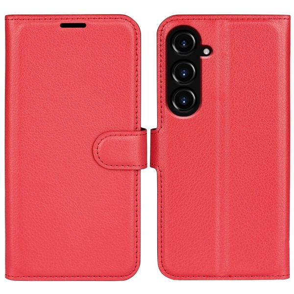 Samsung Galaxy S23 FE Fodral Litchi Textur Röd
