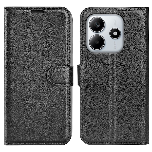 Xiaomi Redmi Note 14 4G Fodral Litchi Läder Svart