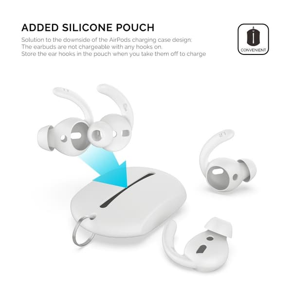 AHASTYLE AirPods 2/1 2-PACK Öronpluggar Silikon Storlek S Vit