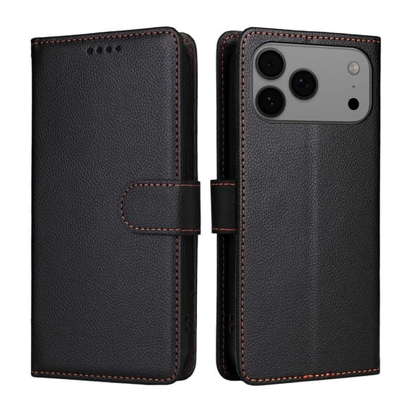 iPhone 17 Pro Max Fodral RFID Läder Svart