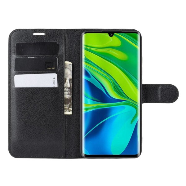 Xiaomi Mi Note 10/10 Pro - Litchi Plånboksfodral - Svart Black Svart