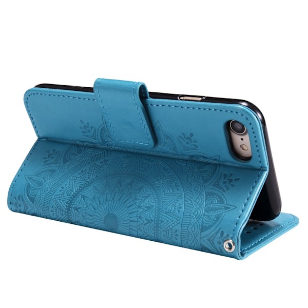iPhone 16e Fodral Mandala Läder Blå