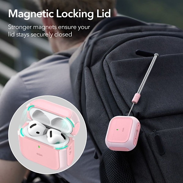 ESR AirPods 4 Skal MagSafe Orbit HaloLock Rosa