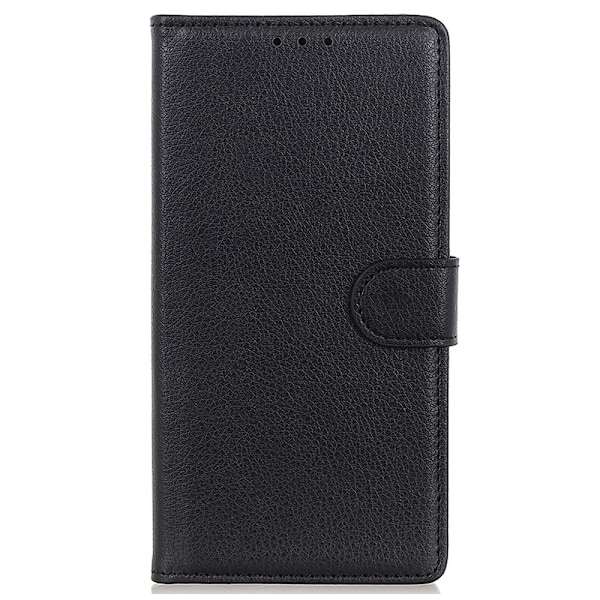 Samsung Galaxy S23 Plus Fodral Litchi Läder Svart