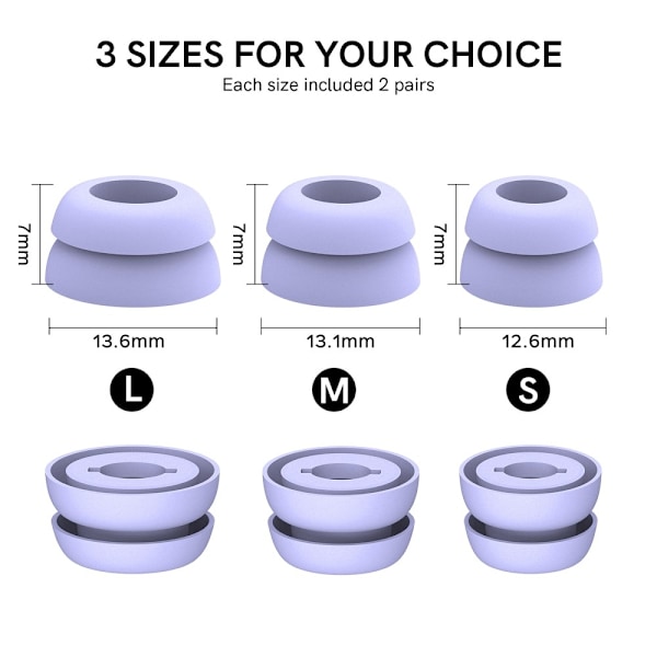 AHASTYLE Galaxy Buds Pro 3 Öronpluggar 3-pack Lila