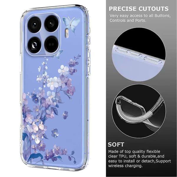 Xiaomi 15T Pro Skal Med Tryck Blommor
