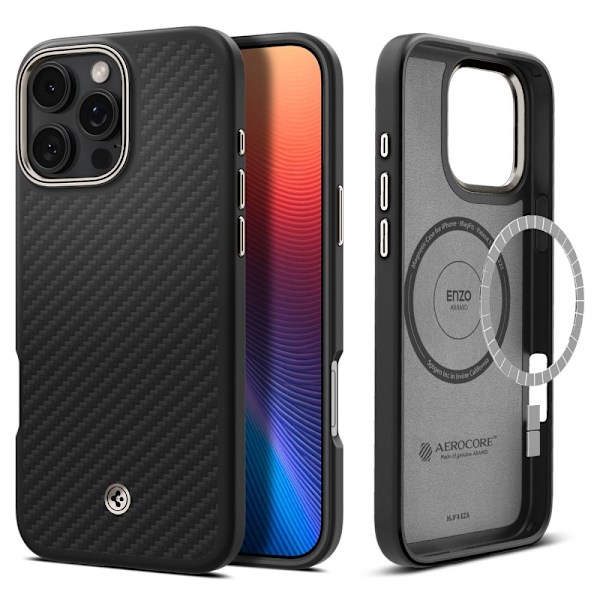 Spigen iPhone 16 Pro Max Skal Enzo Aramid MagSafe Svart