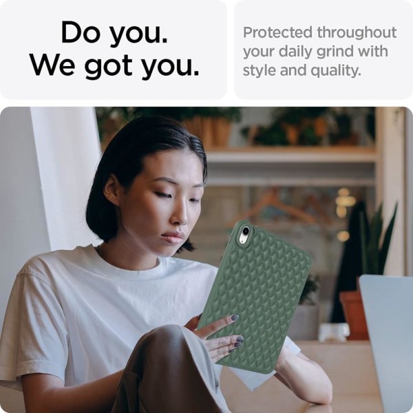 iPad Air 2020/2022 Skal Diamond Textur TPU Mörk Grön
