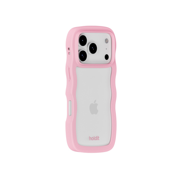 holdit iPhone 17 Pro Mobilskal Wavy Pink/Transparent