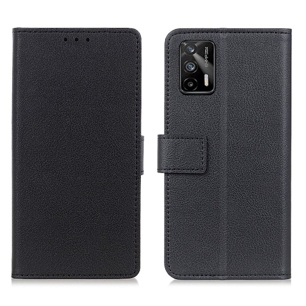 Realme GT 5G - Solid Läder Fodral - Svart