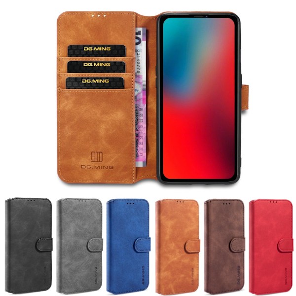 DG.MING iPhone 13 Pro Max Fodral Retro Läder Brun Brun