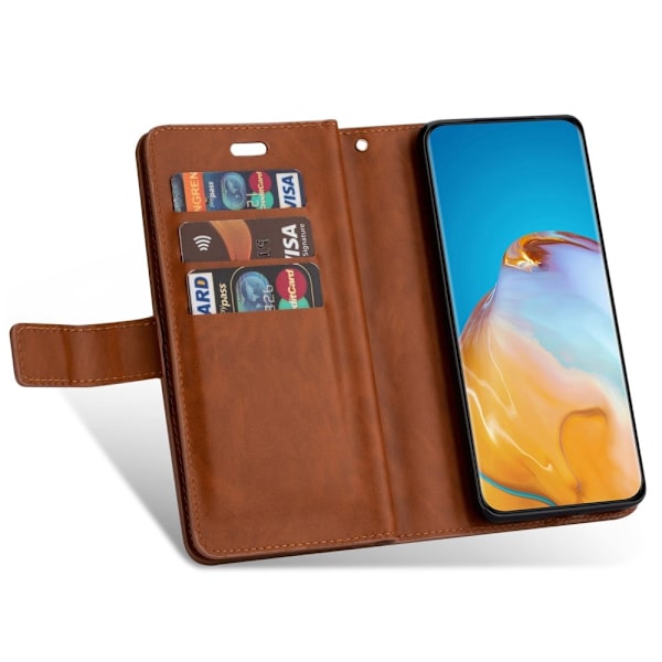 Samsung Galaxy S23 Plus Fodral Multifunktionell Med Frontficka Brun