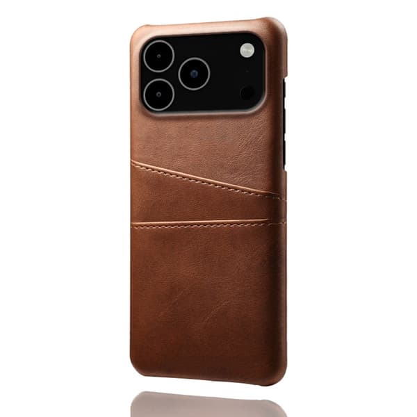 iPhone 17 Pro Max Skal Med Kortfack Läder Brun