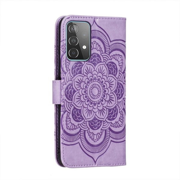Samsung Galaxy A52 / A52s - Mandala Läder Fodral - Lila Purple Lila