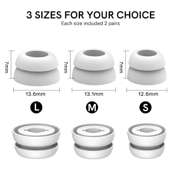AHASTYLE Galaxy Buds Pro 3 Öronpluggar 3-PACK Vit